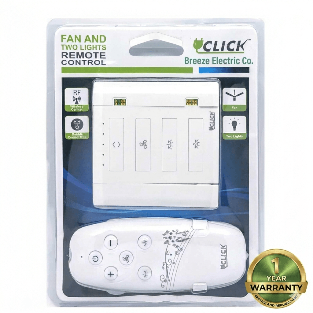 Click Wireless RF Remote Control Switch for Fan and 2 Lights | My Tech World - Image 3