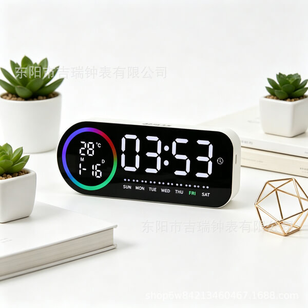 Colorful Voice-Controlled Alarm Clock | Multi-Functional Bedside Temperature Clock - Image 6