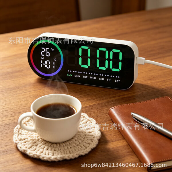 Colorful Voice-Controlled Alarm Clock | Multi-Functional Bedside Temperature Clock - Image 9
