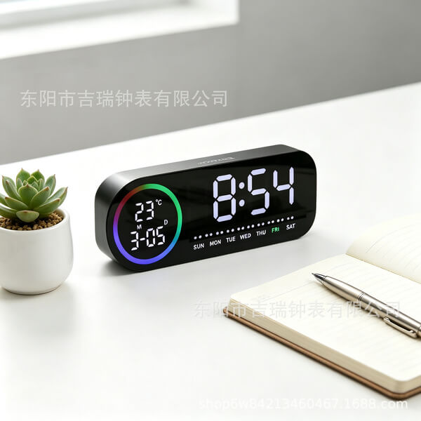 Colorful Voice-Controlled Alarm Clock | Multi-Functional Bedside Temperature Clock - Image 3