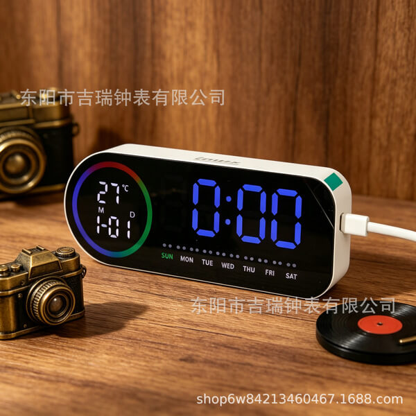 Colorful Voice-Controlled Alarm Clock | Multi-Functional Bedside Temperature Clock - Image 8