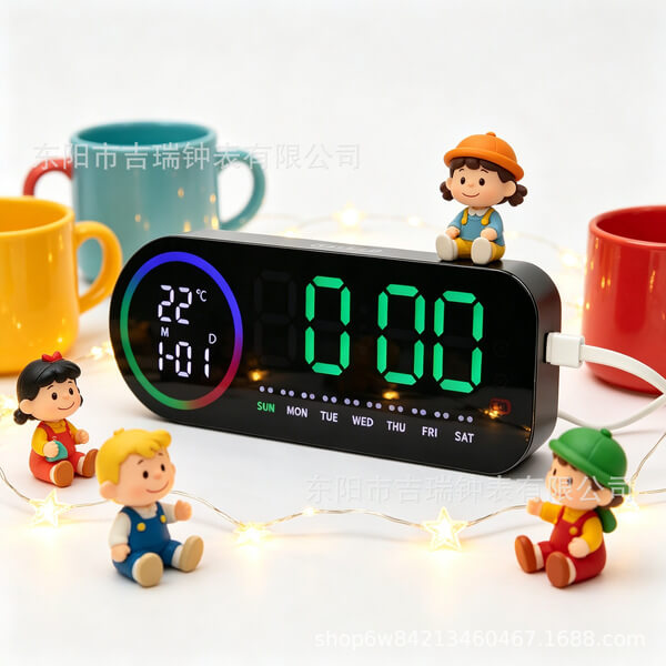 Colorful Voice-Controlled Alarm Clock | Multi-Functional Bedside Temperature Clock - Image 4
